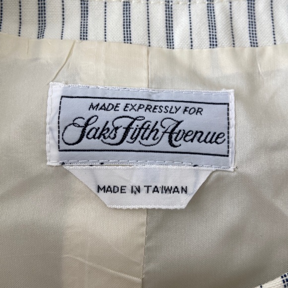 Sax Fifth Avenue 2 Pc Skirt Blazer Striped Suit Sz Medium - Picture 5 of 6